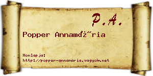 Popper Annamária névjegykártya